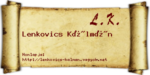 Lenkovics Kálmán névjegykártya