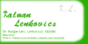 kalman lenkovics business card